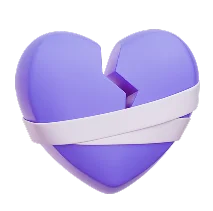 Purple heart icon with a bandage, representing emotional and financial protection for the family.