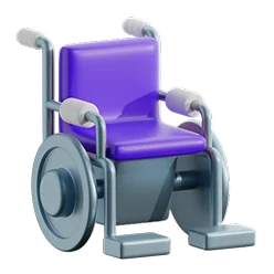 Purple wheelchair icon, representing protection in the event of an accident or temporary disability.